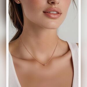 ChicSilver NIB  Rose Gold Plated Heart   Tiny Heart Pendant Necklace O/S